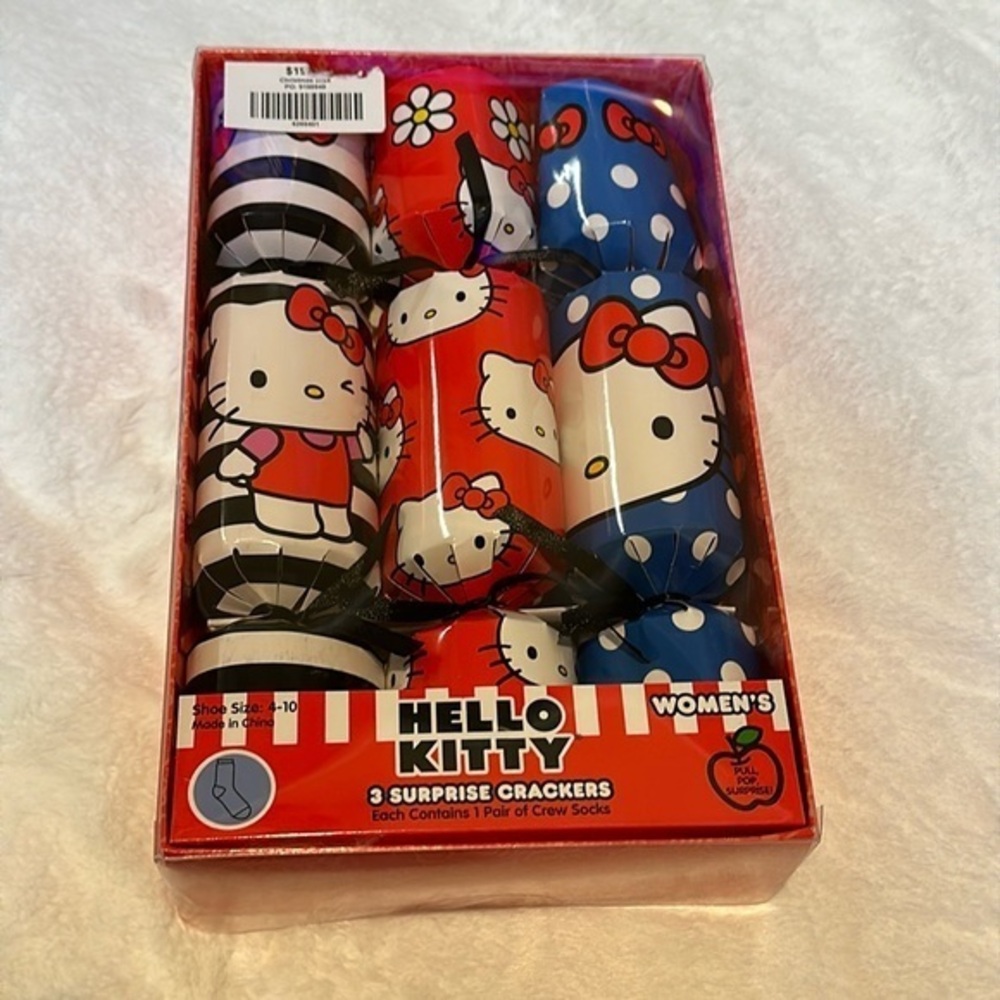 Sanrio Hello Kitty Women’s Socks -  Surprise Crackers Gift Set -  New